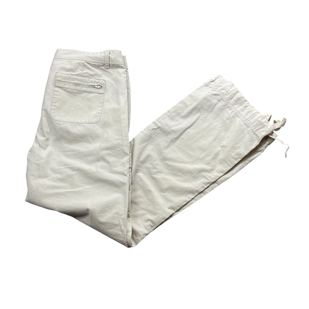 Polo Jeans Company Ralph Lauren 14 Off White Zip Drawstring Ankle 100% Cotton